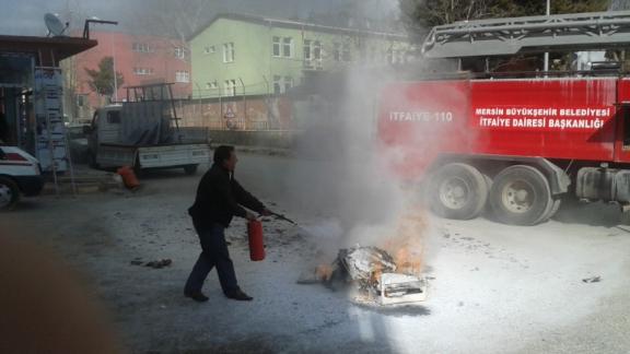 Gülnar İlçe Milli Eğitim Müdürlüğü Tarafından Yangın Tatbikatı Yapıldı